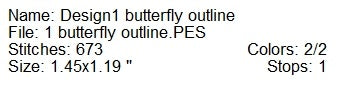 1 Butterfly outline machine embroidery design