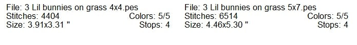 3 lil bunnies gradient fill machine embroidery design 2 sizes