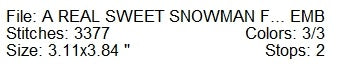 A real sweet snowman face machine embroidery design