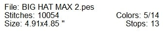 Big hat max applique machine embroidery design