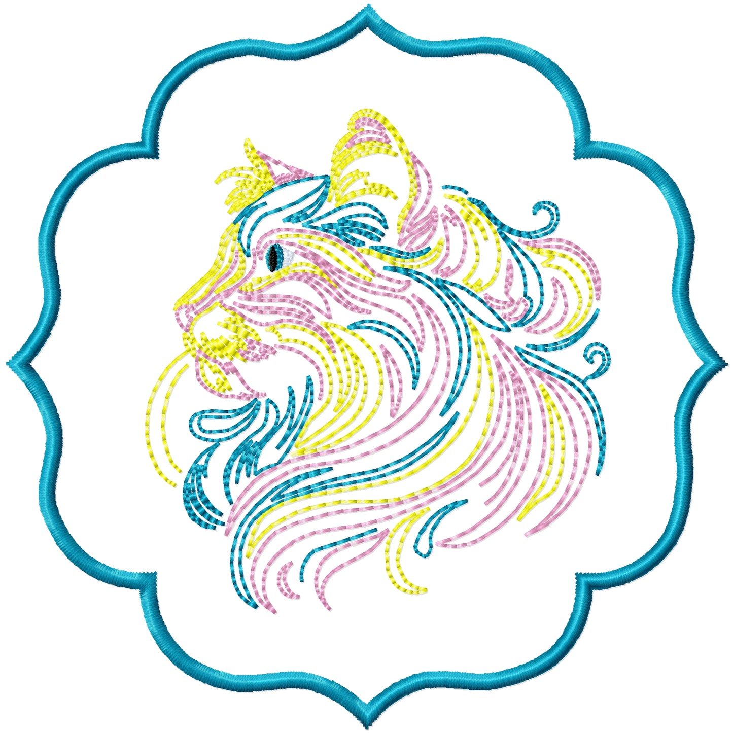 ITH Beautiful Cat coaster machine embroidery design