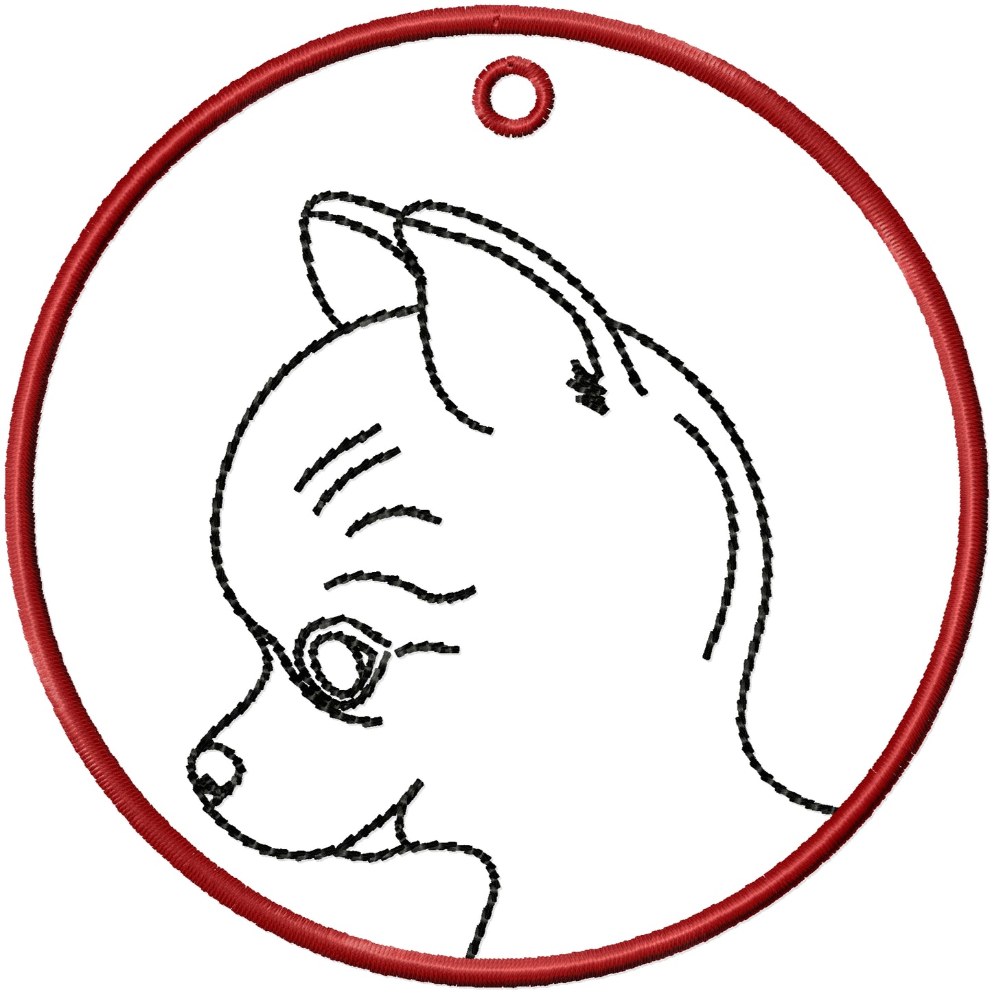 ITH Chihuahua canine ornament machine embroidery design