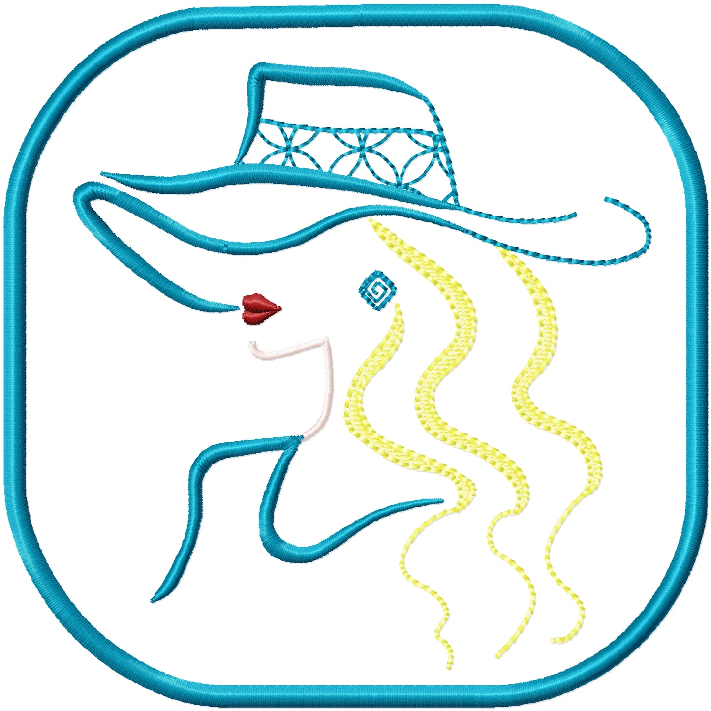 ITH Class 3 lady Coaster machine embroidery design