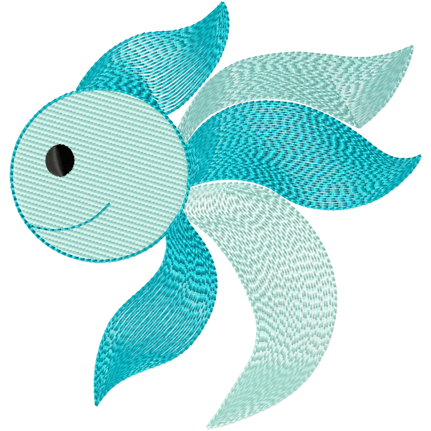 Contour fish machine embroidery design 2 sizes