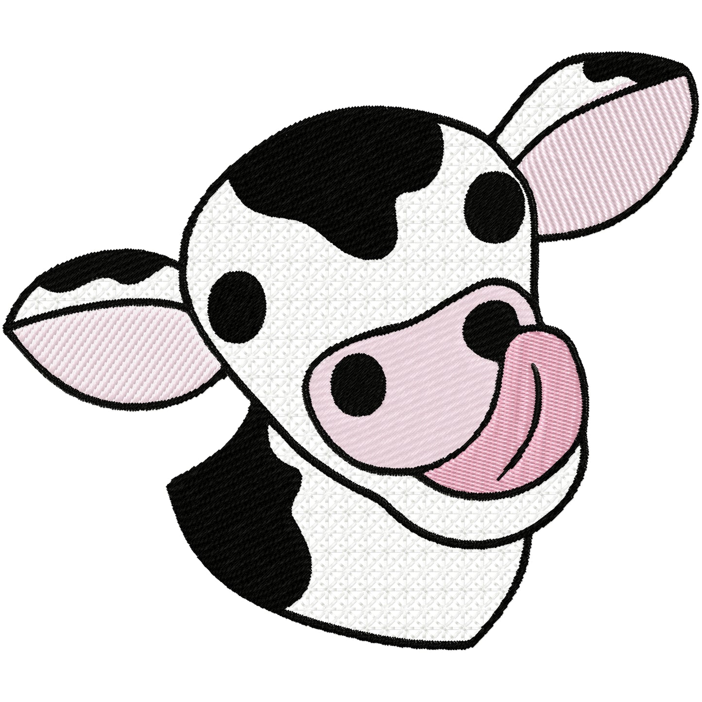 Cow kisses machine embroidery design 2 sizes