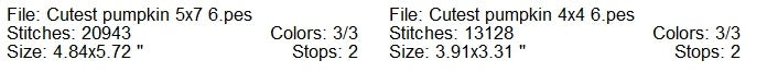 Cutest pumpkin in the patch machine embroidery design 2 sizes