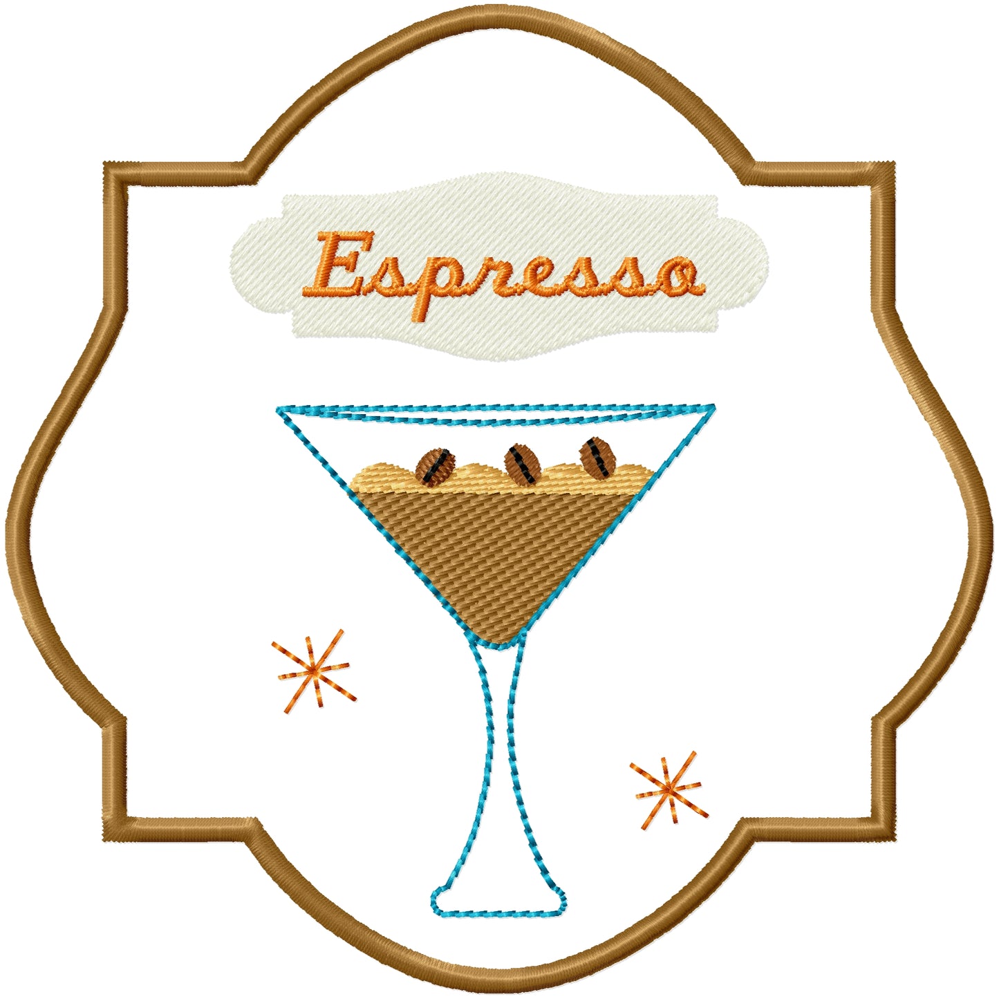 ITH Espresso 1 martini coaster machine embroidery design
