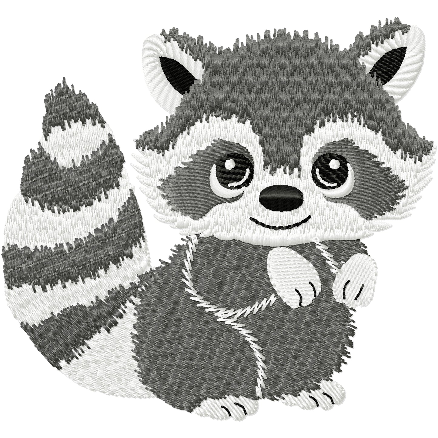 New baby raccoon machine embroidery design 3 sizes