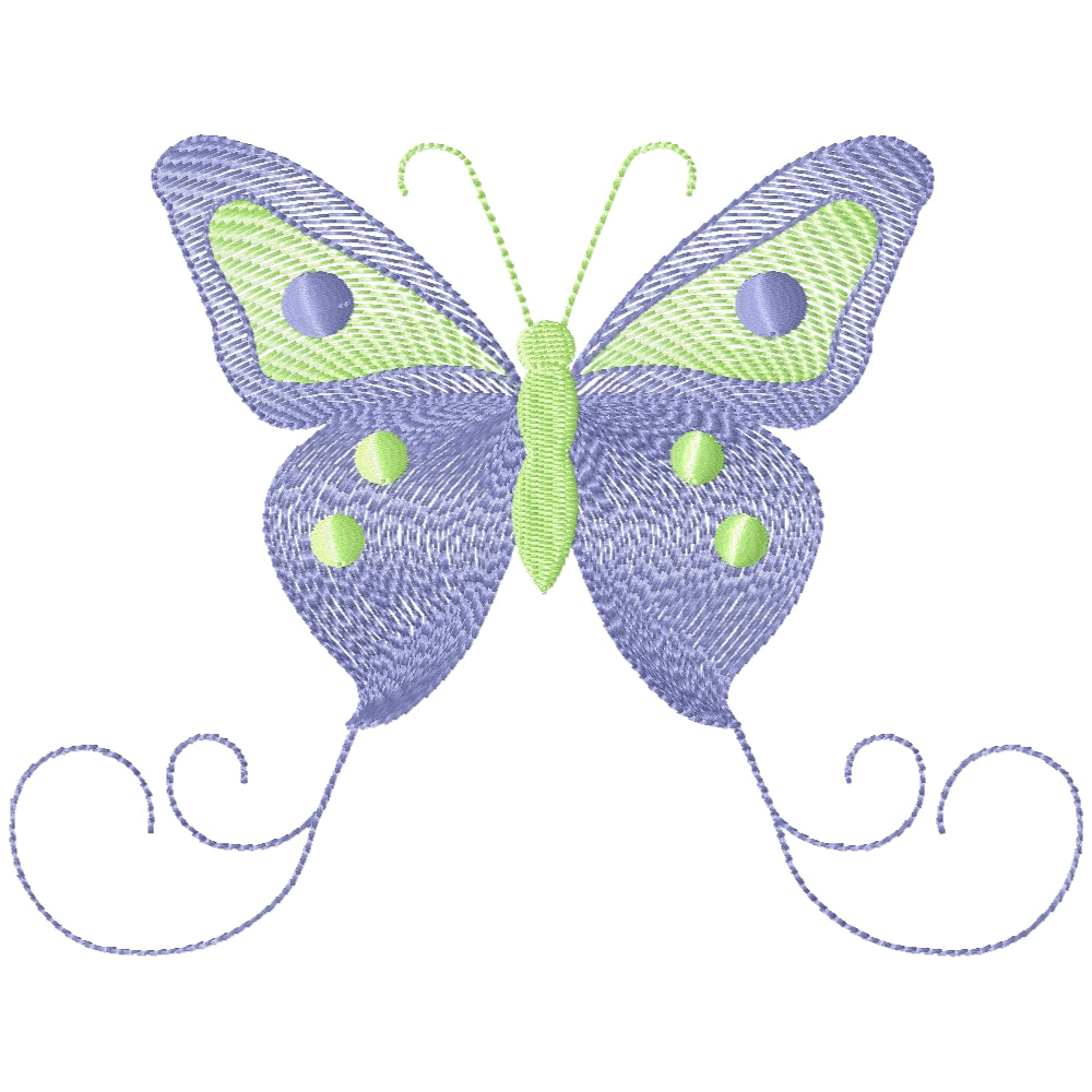 New butterfly 2 machine embroidery design 2 sizes