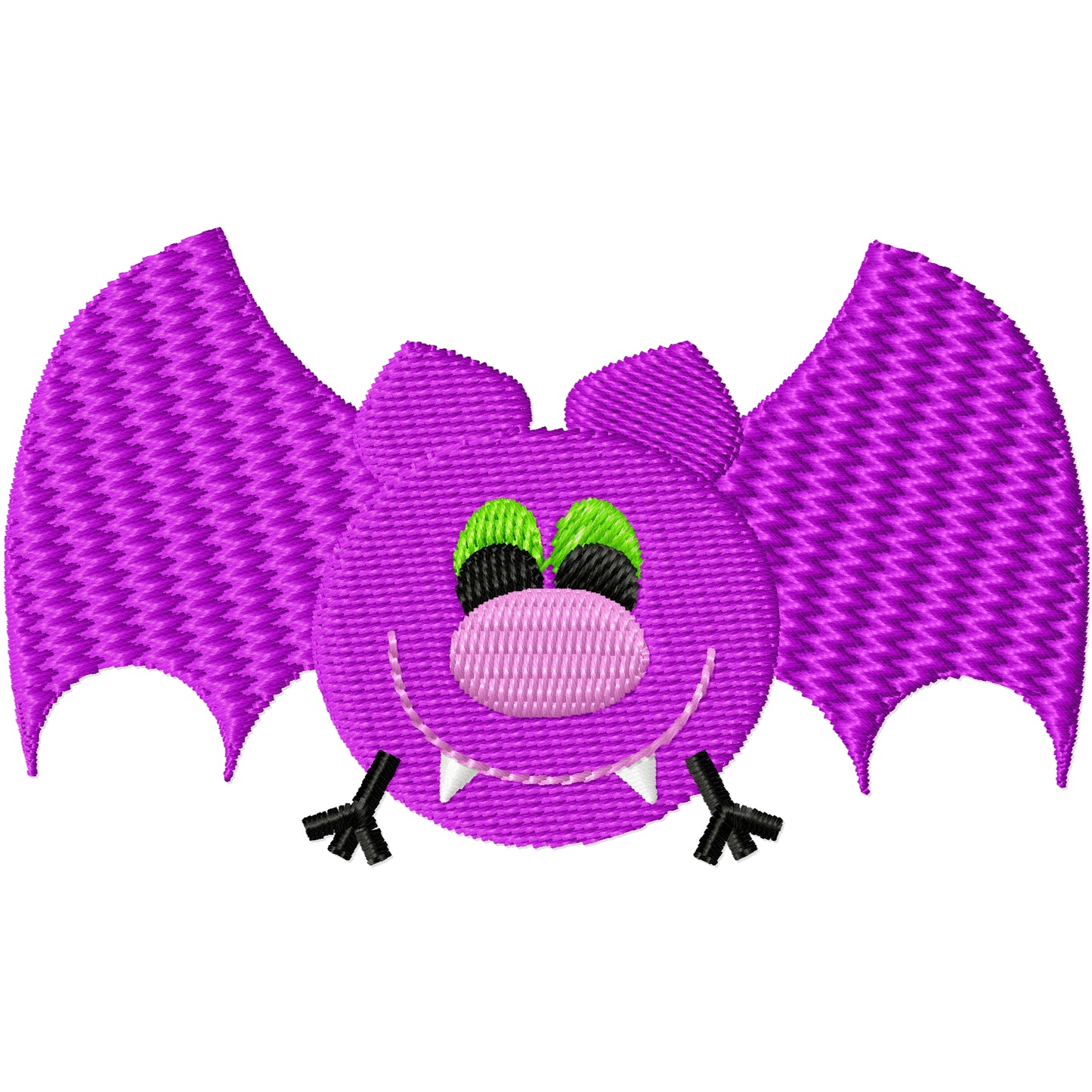 New cute purple bat Halloween machine embroidery design