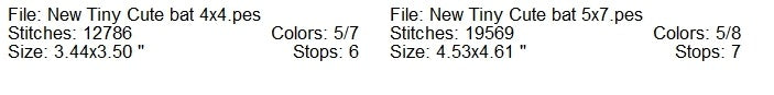 New tiny, cute bat machine embroidery design 2 sizes