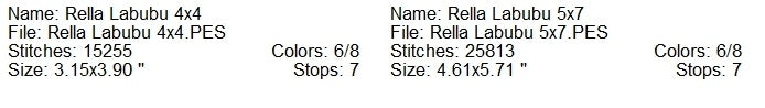 Rella Laboo monster machine embroidery design 2 sizes