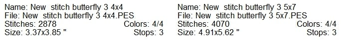 New stem stitch butterfly machine embroidery design 2 sizes