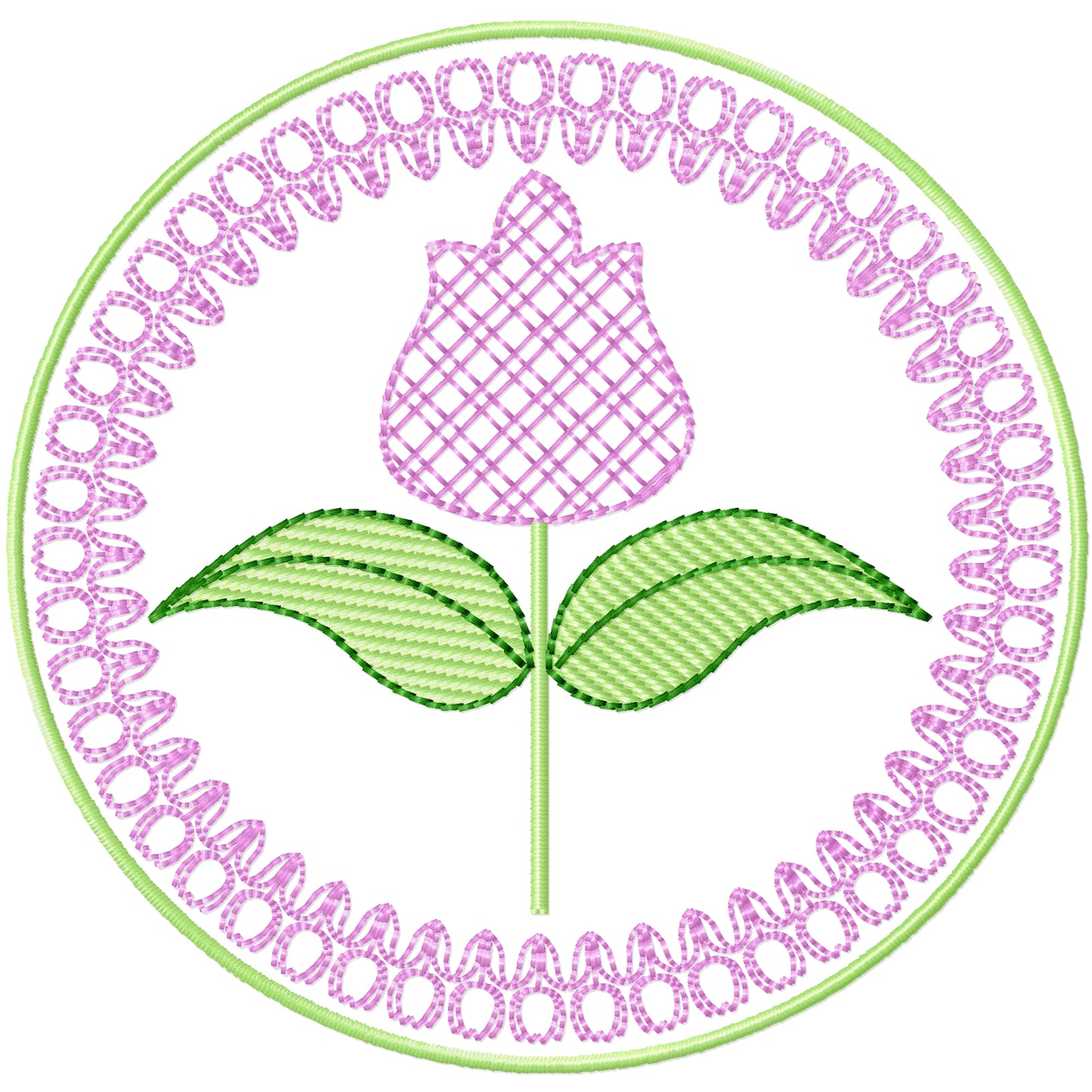 ITH Tulip coaster machine embroidery design