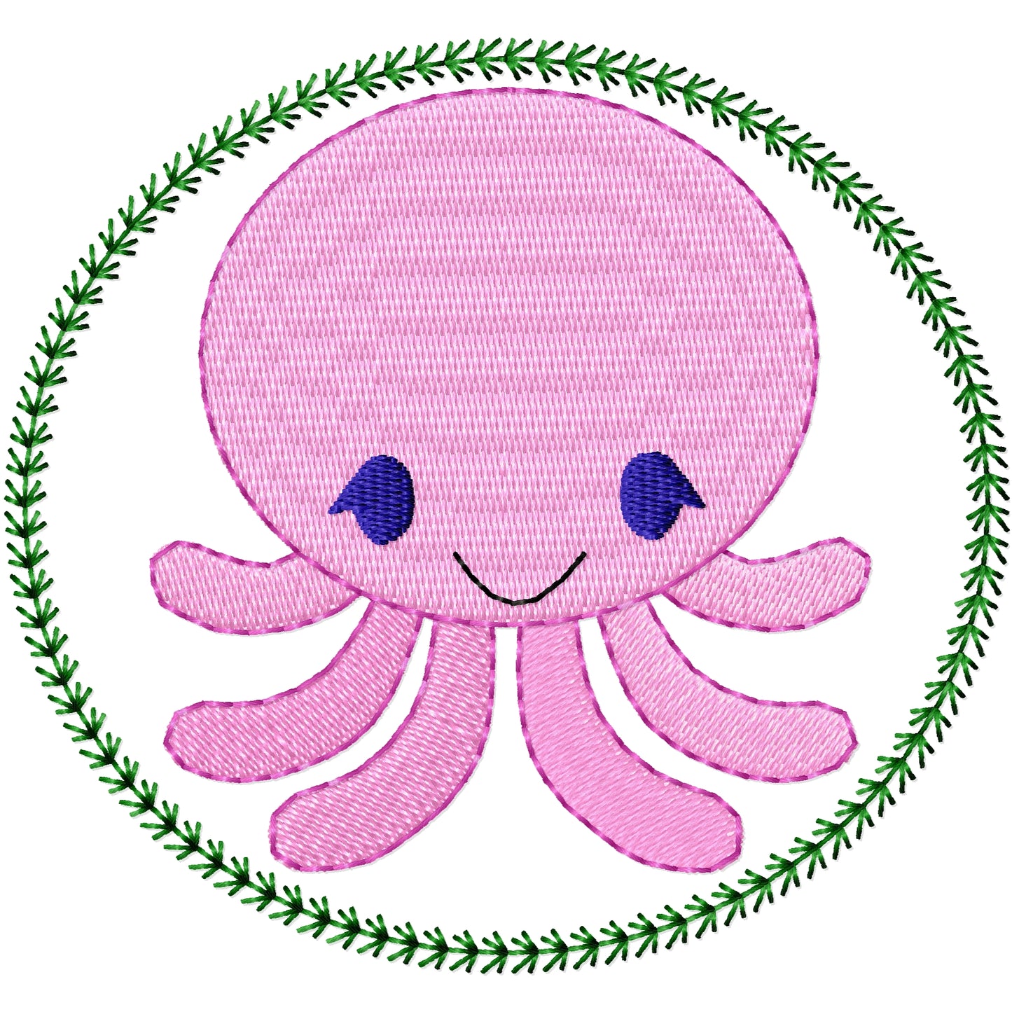 AP octopus machine embroidery design 2 sizes