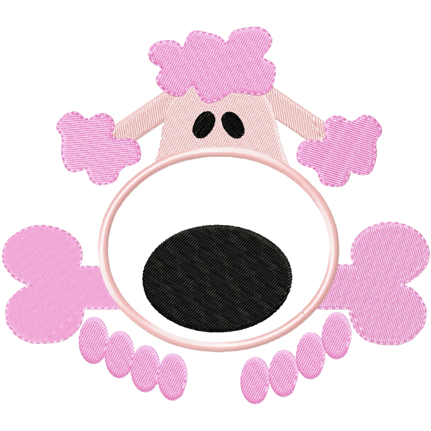 Applique dog 2 machine embroidery design