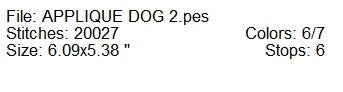 Applique dog 2 machine embroidery design