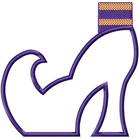 Cute applique witch shoe machine embroidery design