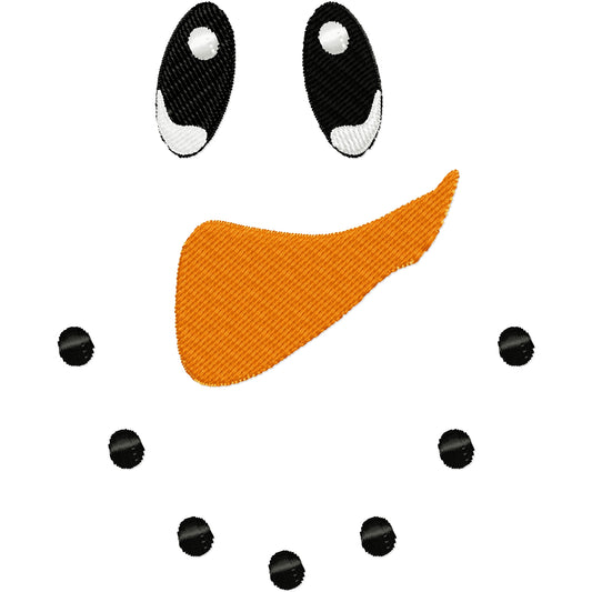 A real sweet snowman face machine embroidery design