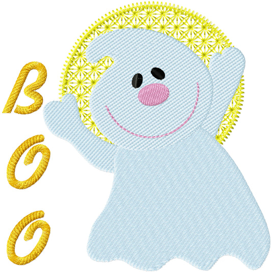 Baby Boo ghost Halloween machine embroidery design 3 sizes