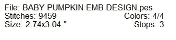 Baby pumpkin machine embroidery design