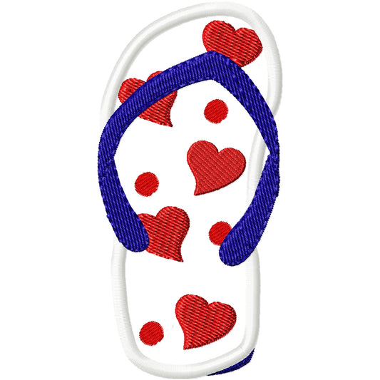 Appliqued flip flop 5 machine embroidery design