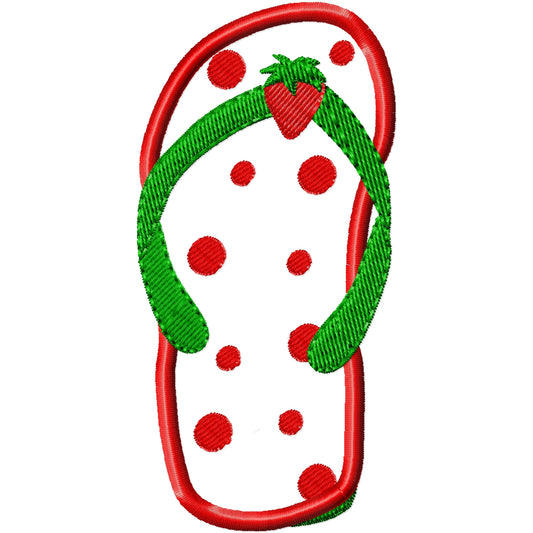 Appliqued flip flop 6 machine embroidery design