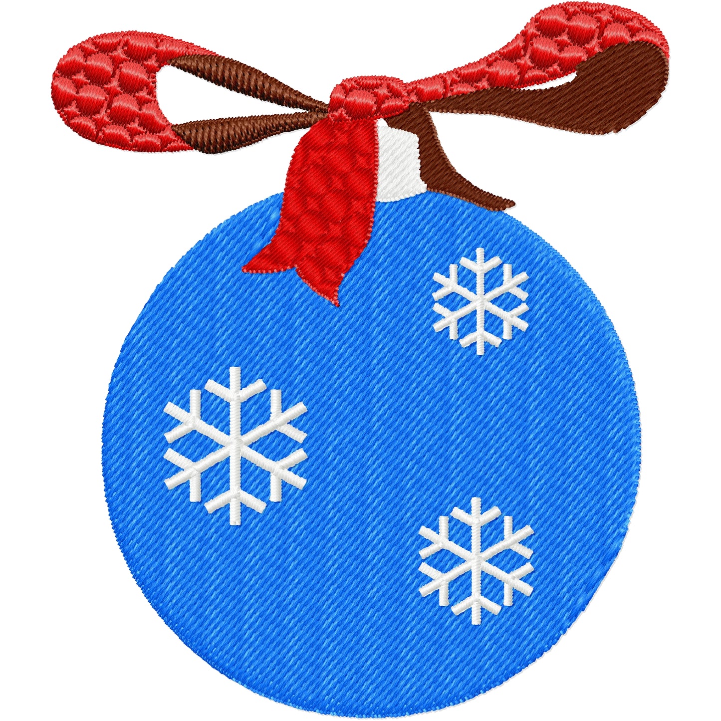 Blue Christmas ornament machine embroidery design