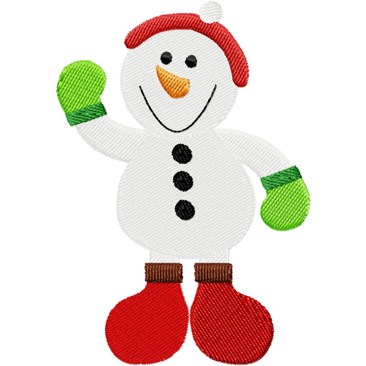 Boots the snowman machine embroidery design