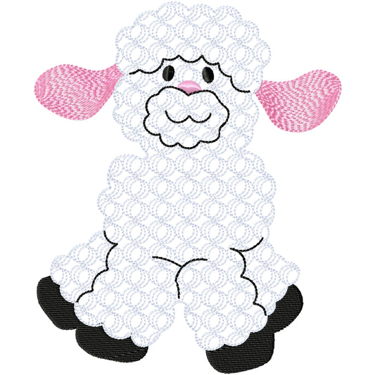 Baa Baa sheep machine embroidery design 2 sizes