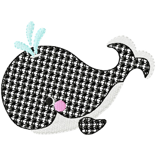 Baby whale 1-2 machine embroidery design