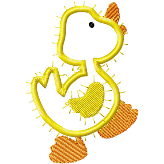 Baby duck applique machine embroidery design
