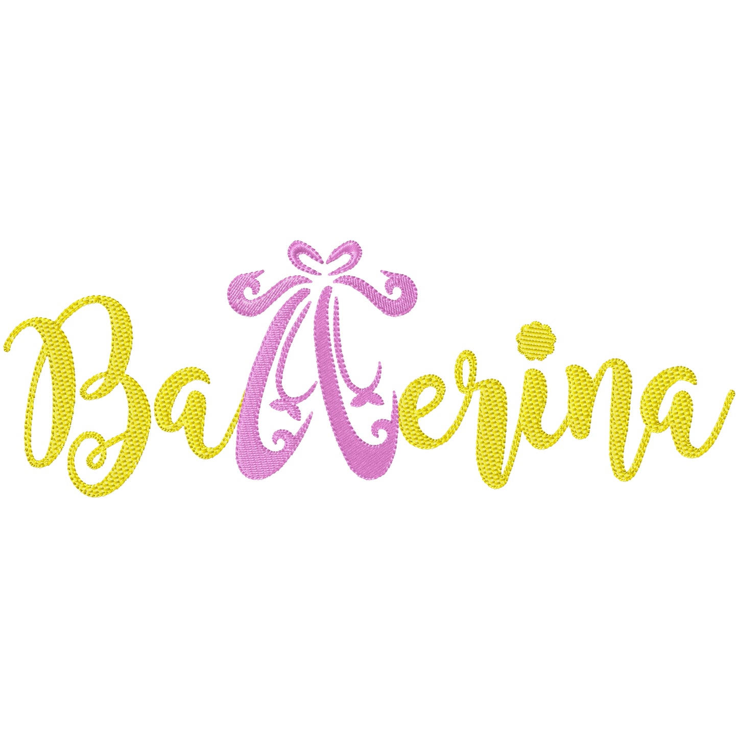 Ballerina words machine embroidery design 3 sizes