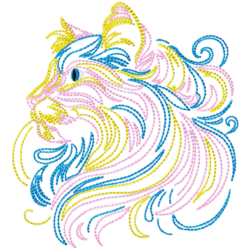 Beautifull cat machine embroidery design 3 sizes