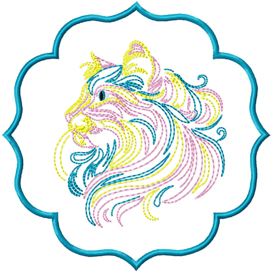 ITH Beautiful Cat coaster machine embroidery design