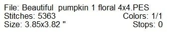 Beautiful pumpkin machine embroidery design