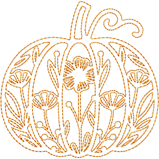 Beautiful pumpkin machine embroidery design