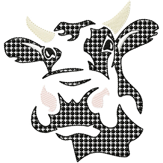 Black bull machine embroidery design 3 sizes
