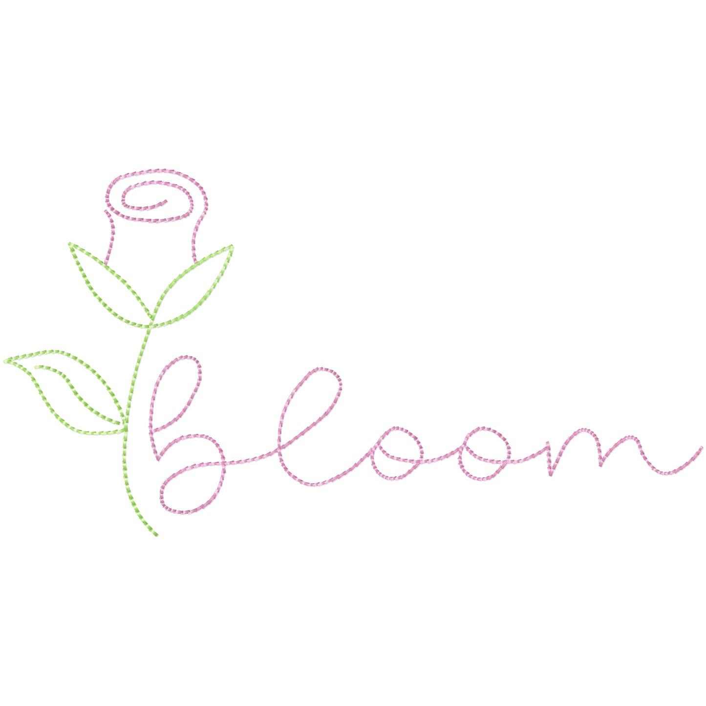 Bloom machine embroidery design 3 sizes