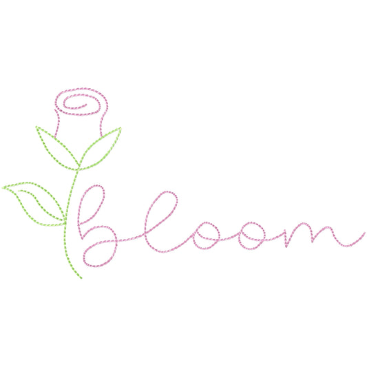 Bloom machine embroidery design 3 sizes