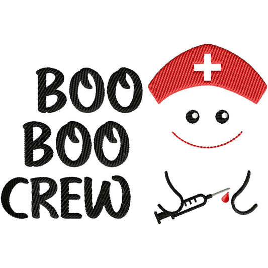 Boo Boo Crew nurse Halloween machine embroidery design  2 sizes