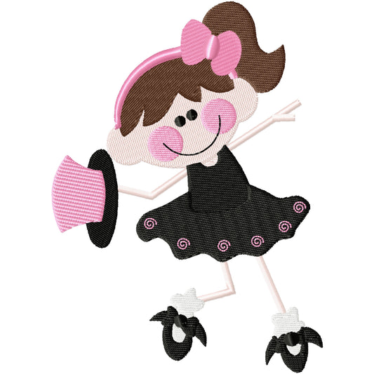 Brand new Tap dancer machine embroidery design 2 sizes