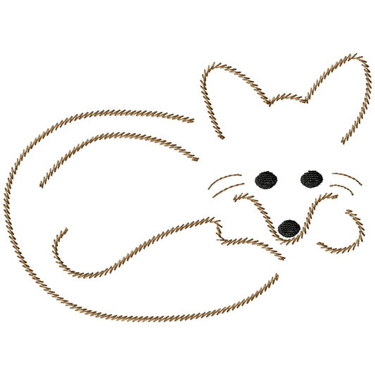 Brown fox fast stitch machine embroidery design