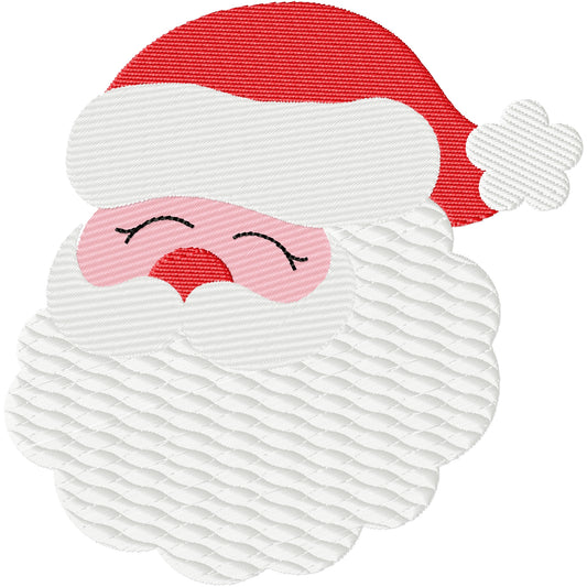 Closed eye Santa machine embroidery design 3 sizes