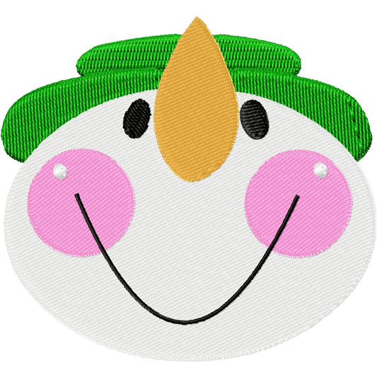 Cute Christmas head machine embroidery design
