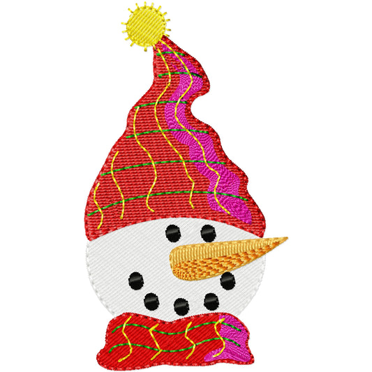 Cute snow boy 1 with hat machine embroidery design