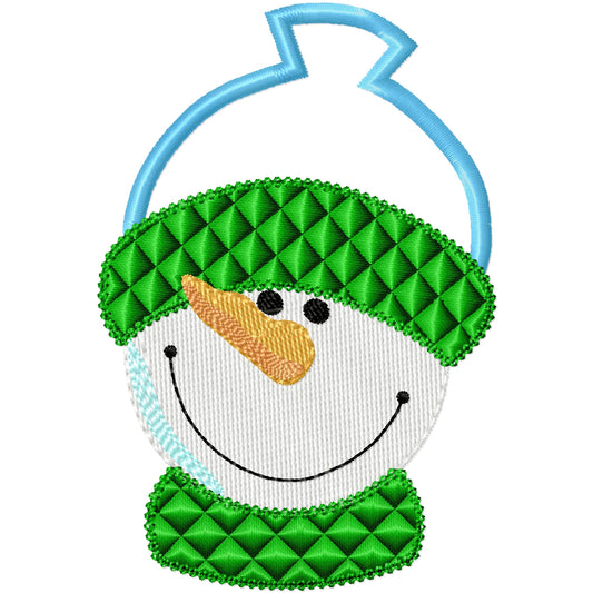 Cute snow girl 2 applique machine embroidery design