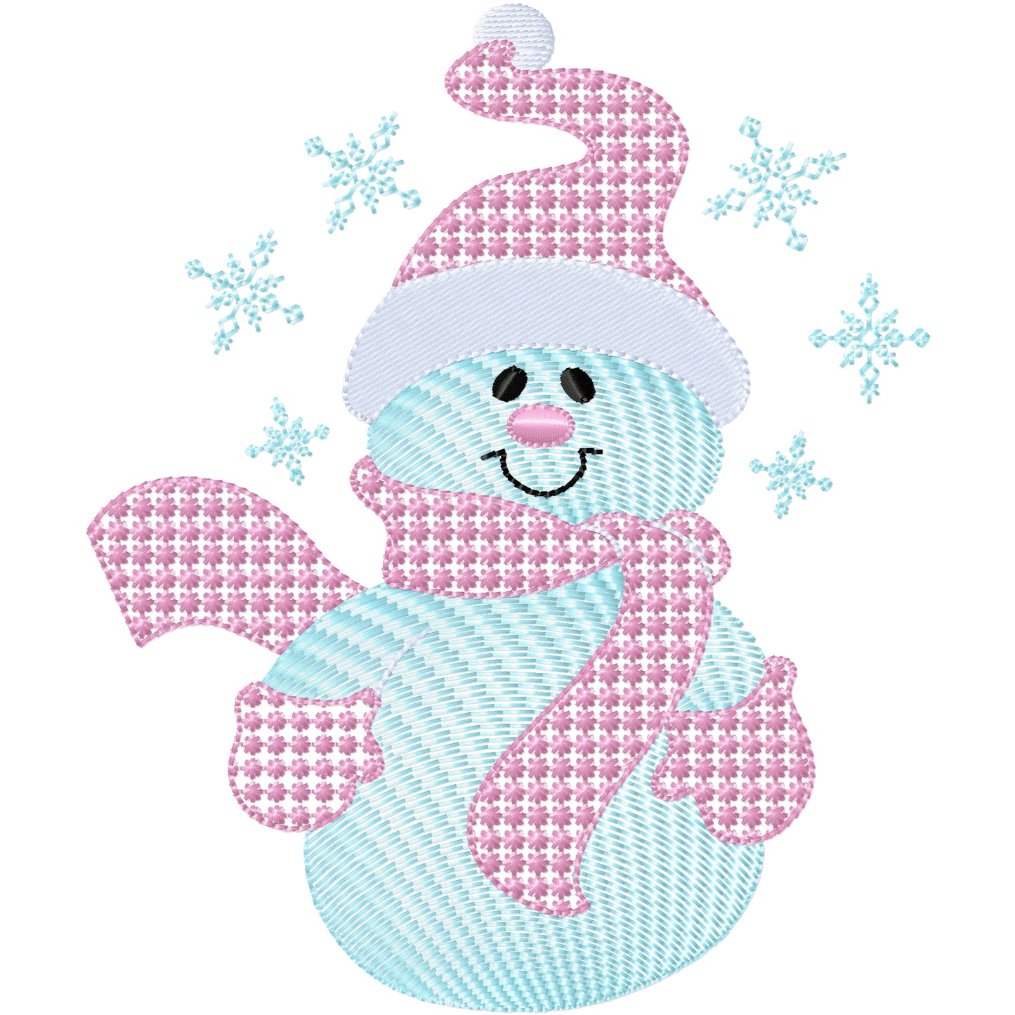 Candlewick pastel snowman machine embroidery design