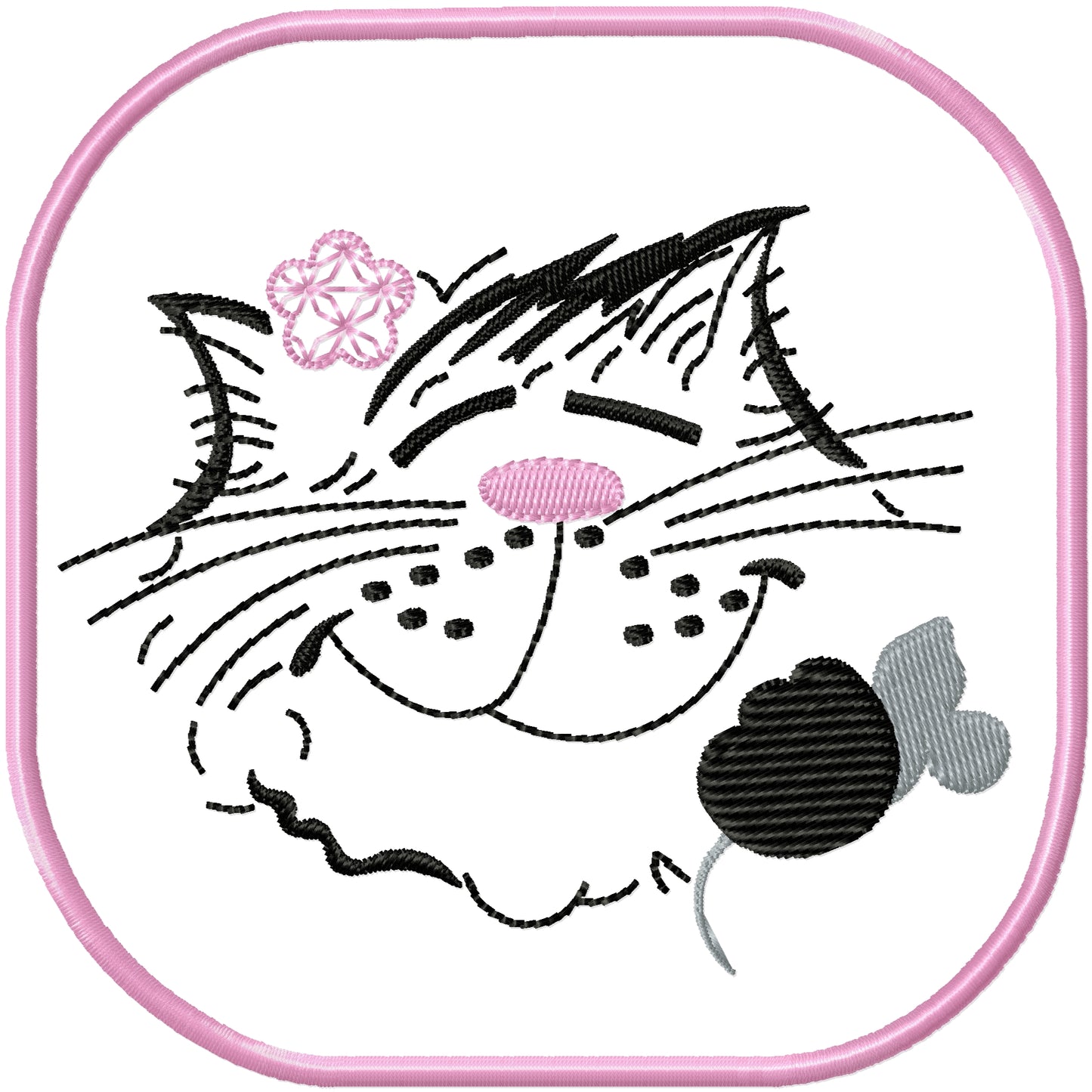 ITH Cat coaster 2 machine embroidery design
