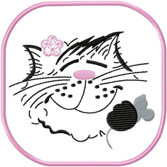 ITH Cat coaster 2 machine embroidery design